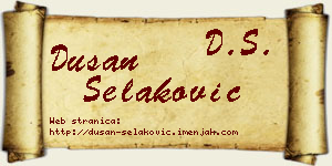 Dušan Selaković vizit kartica